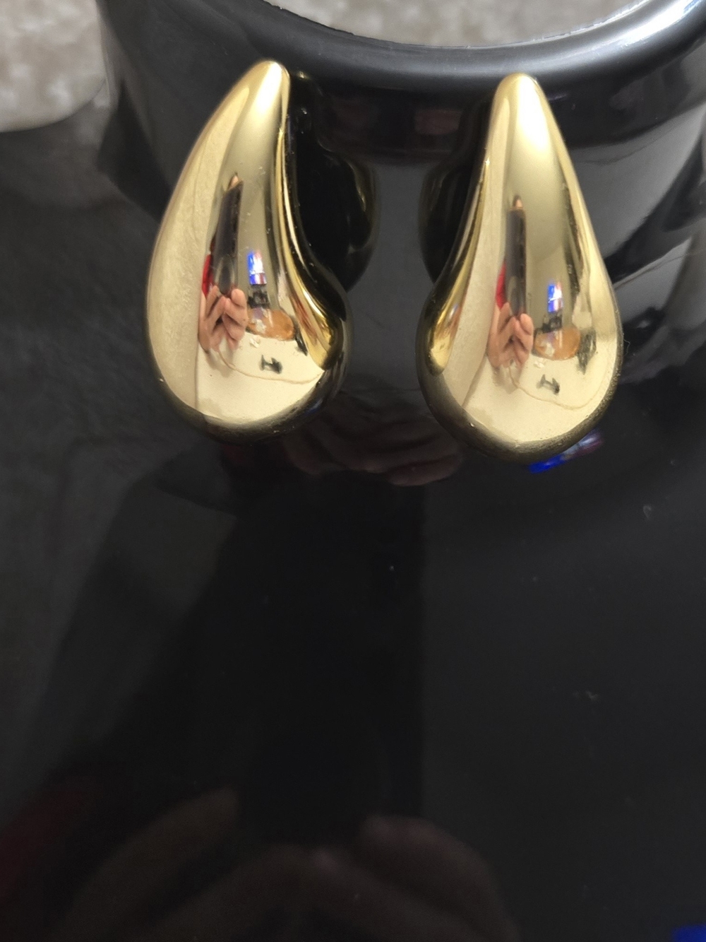 Gold Teardrop Clip-On Earrings - Women Accessories